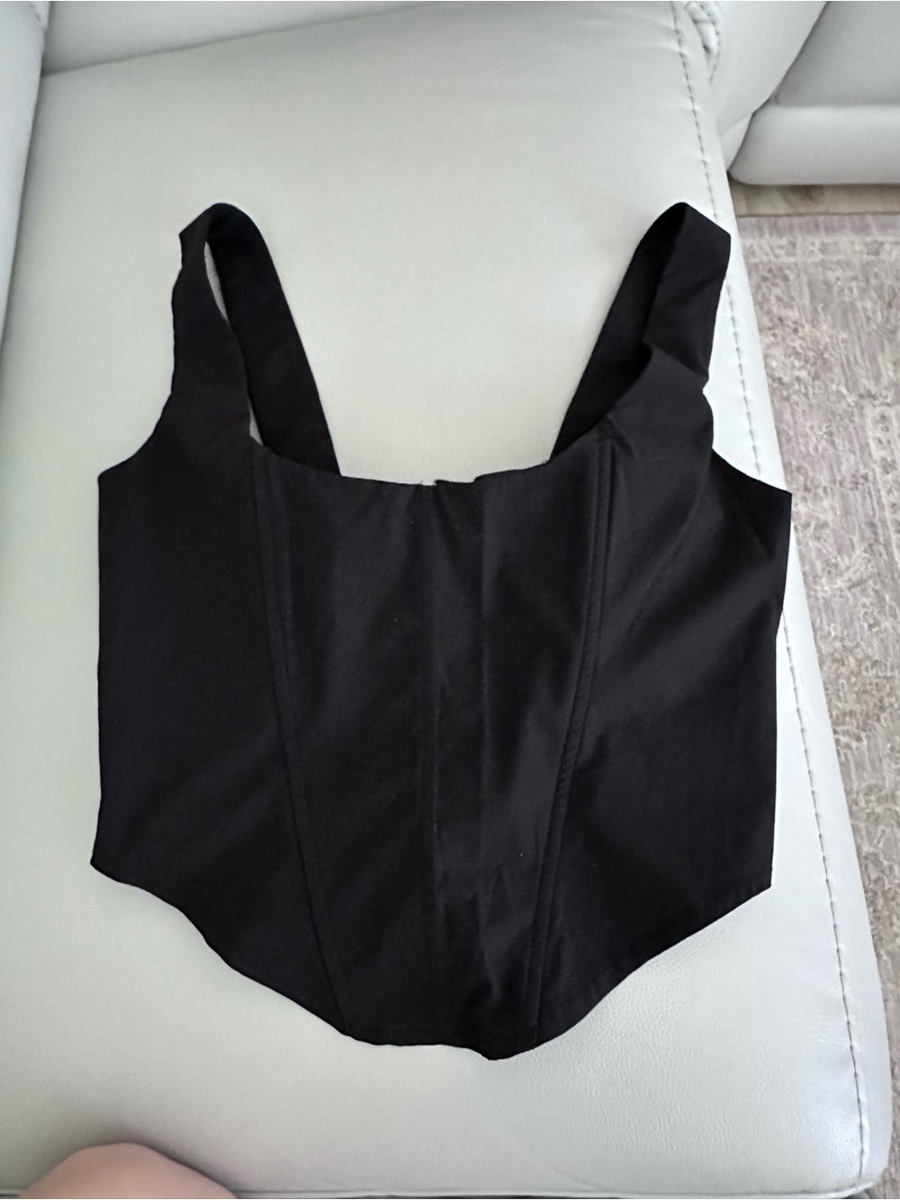 PrettyLittleThing Black Corset Tank Top